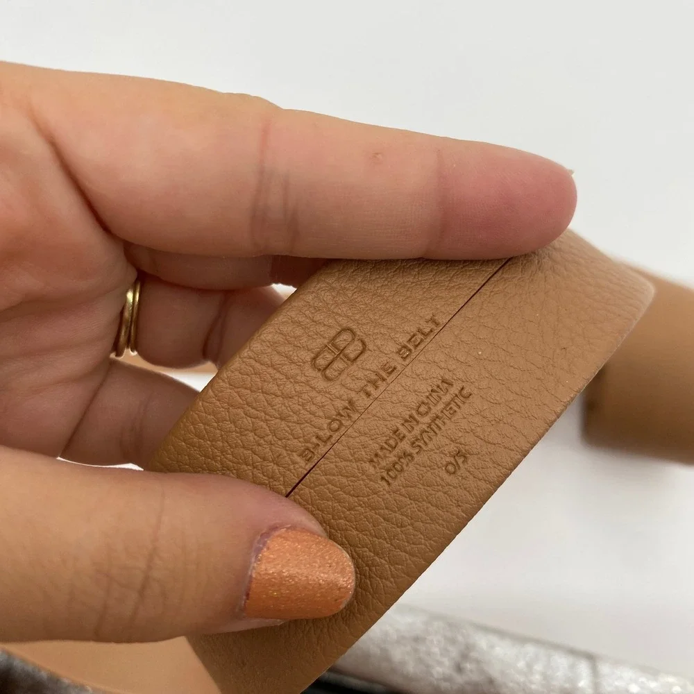 B-Low The Belt O-Ring Wrap Belt Womens OS Tan Faux Leather‎ Gold Hardware